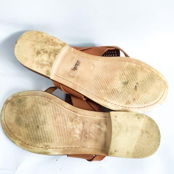 Mariella Boho Camel Tan Made in Italy Flip Flops Thongs Slides Sandals Size 7 - Picture 11 of 11
